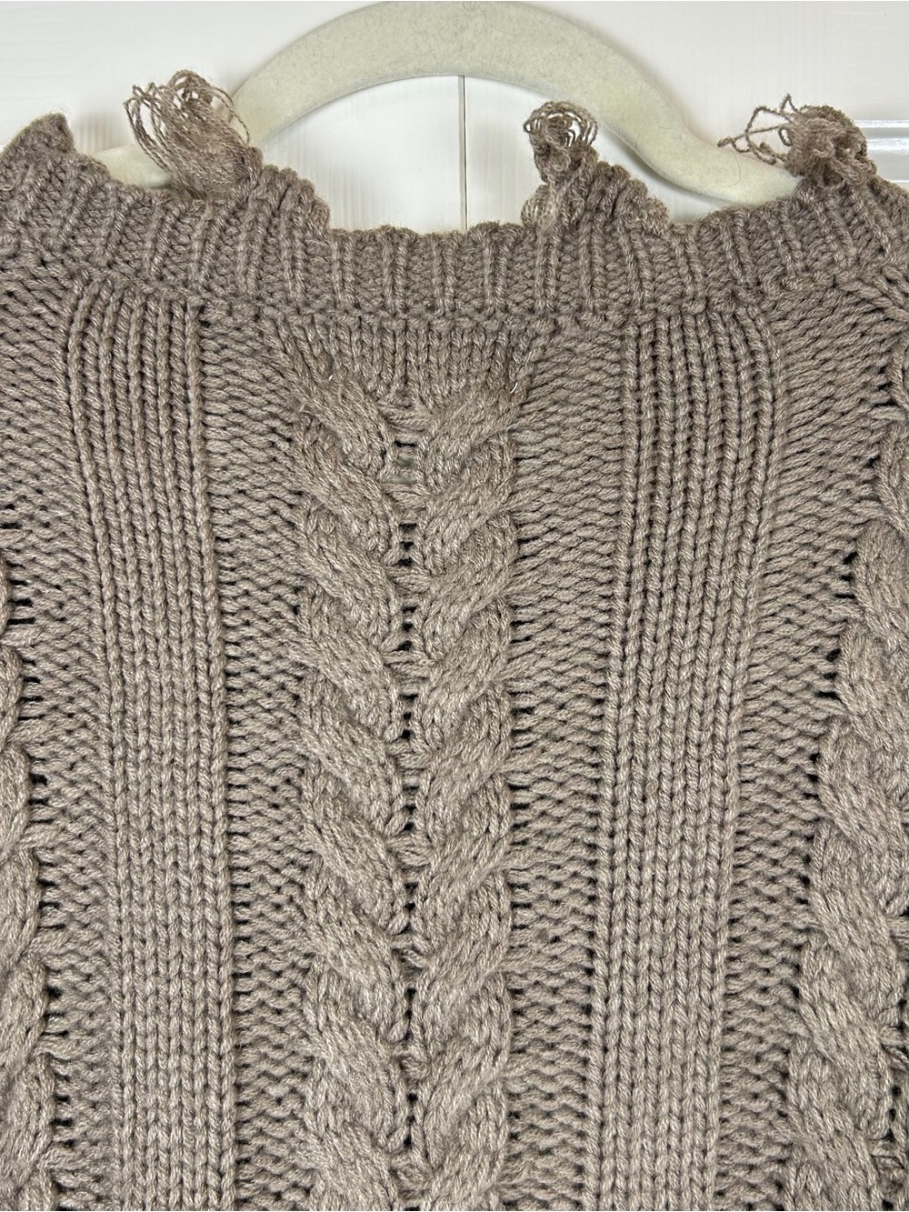 Altar’d State Knit Crop Cable Fringe Sweater - Picture 8 of 11